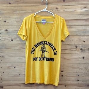Victoria’s Secret Pink WVU Mountaineers Deep V Neck  NWOT